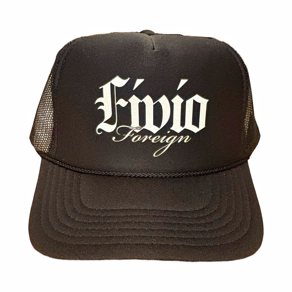 Fivio Foreign Black Mesh Back Snapback Hat Unisex Adults One Size